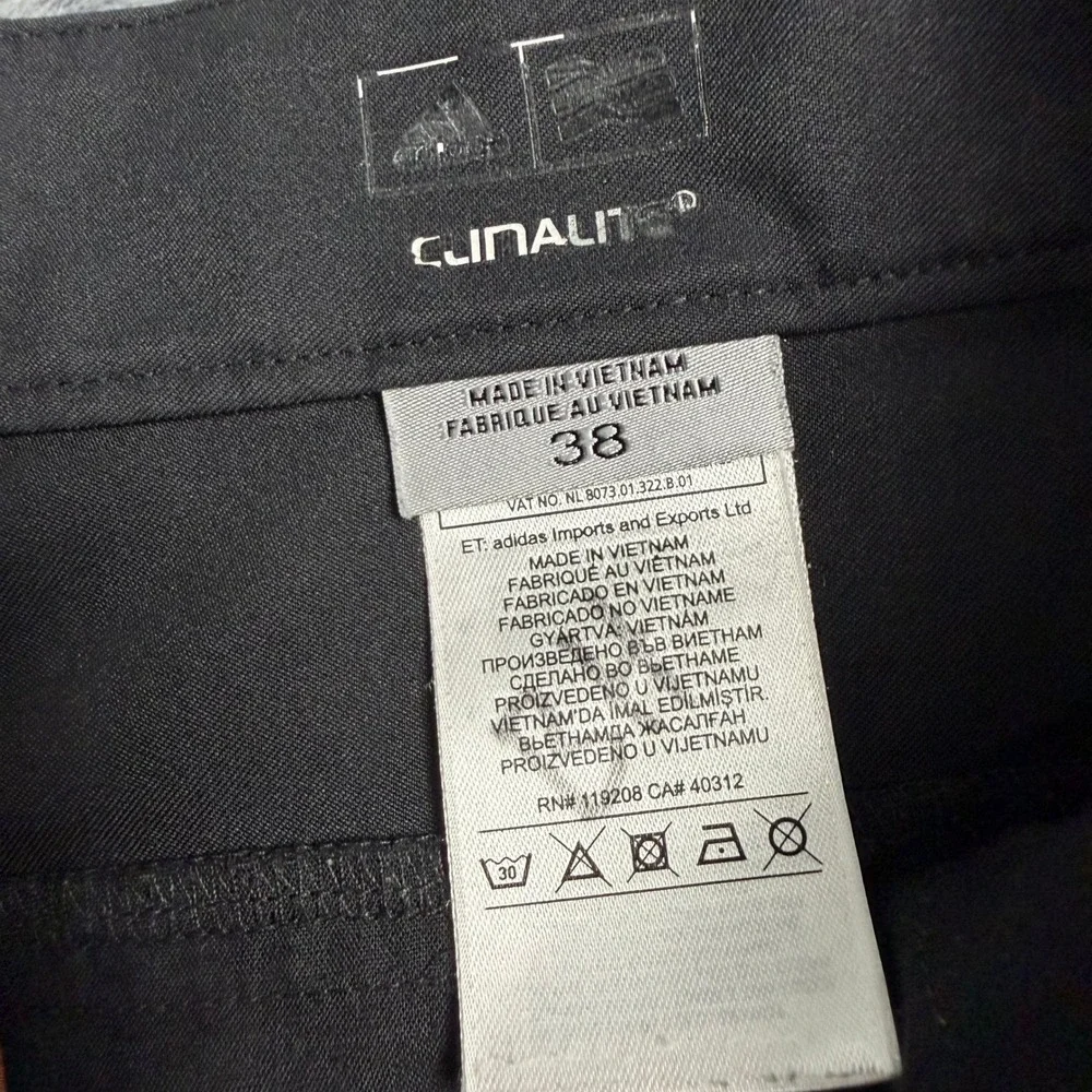 Adidas Climalite Mens Black Golf Pants 38x32 Flat Front Lightweight Athletic